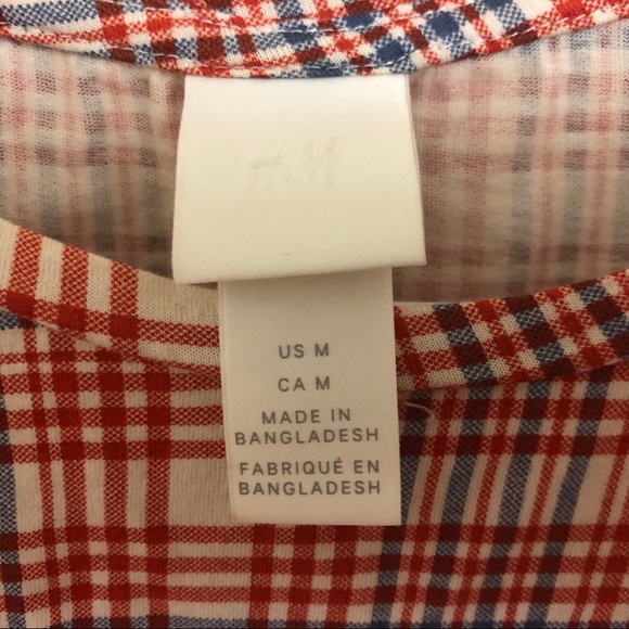H&M plaid crop top twist knot front - Picture 5 of 6